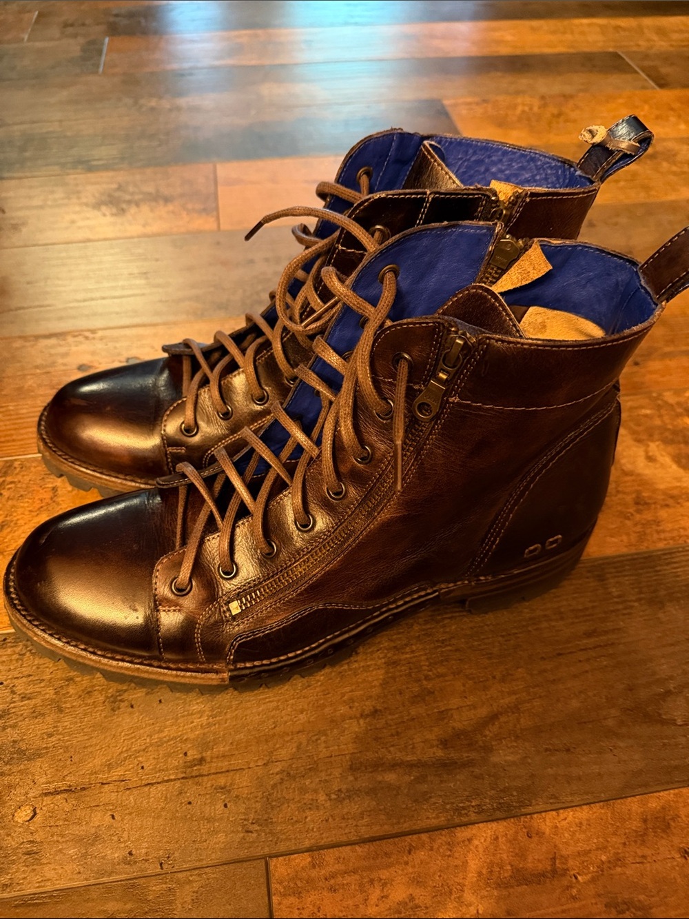 Bed/Stu Men's Brown Leather Lace-Up Boots - Sz 11.  NWOB